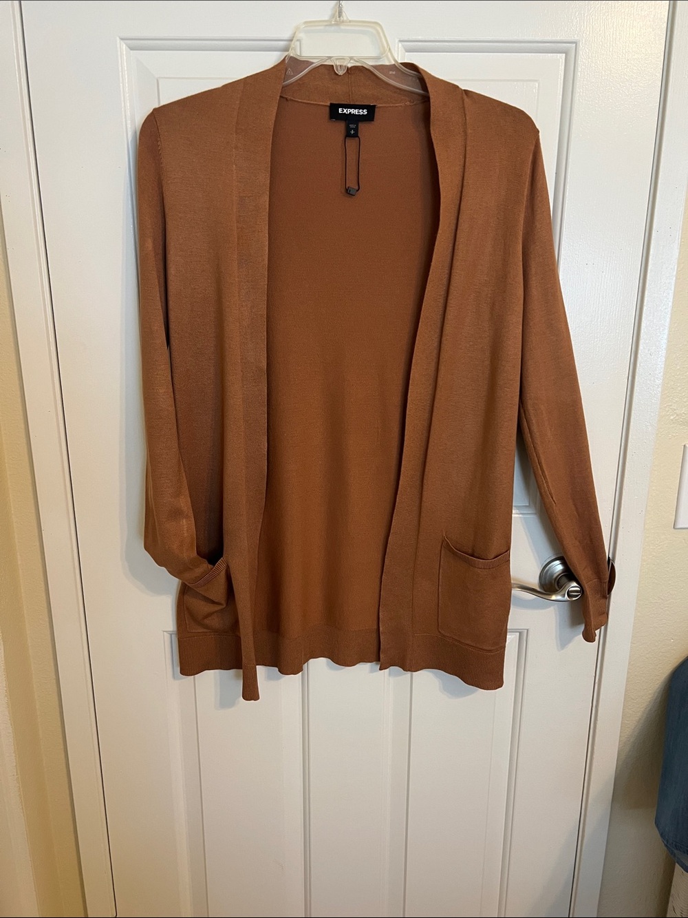 Express Open-Front Cardigan Sweater - Rust Brown